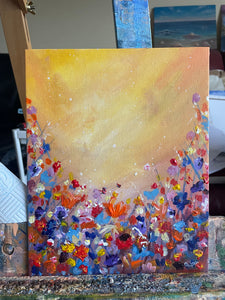 Flowers with Yellow Background