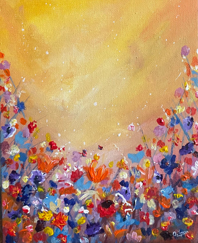 Flowers with Yellow Background