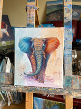 Load image into Gallery viewer, Blue and Orange Elephant