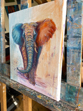 Load image into Gallery viewer, Blue and Orange Elephant