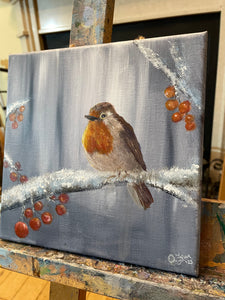Robin with Red Berries