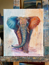 Load image into Gallery viewer, Blue and Orange Elephant