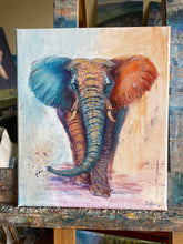 Load image into Gallery viewer, Blue and Orange Elephant