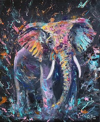 Elephant Splashing Colour