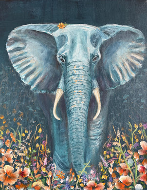 Elephant with Flowers