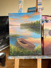 Load image into Gallery viewer, Lake Boat at Sunset
