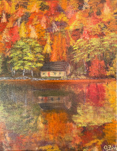 Cabin in the Autumn Woods