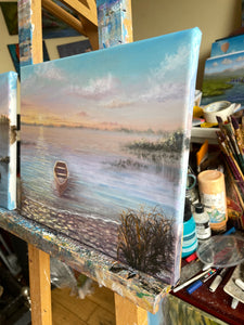 A Lone Boat at Lough Ennell