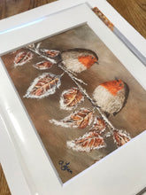 Load image into Gallery viewer, Robins on a Frosty Branch Print