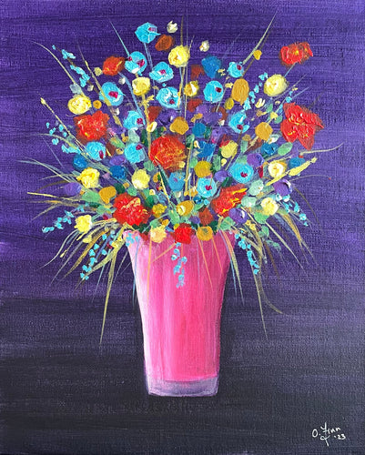 Pink Vase of Flowers