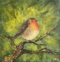 Load image into Gallery viewer, Robin with leafy background