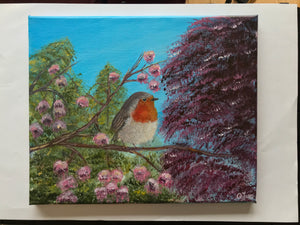 Robin with Blossoms