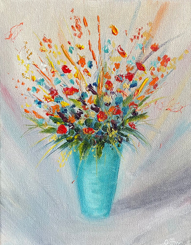 Blue Vase of Flowers