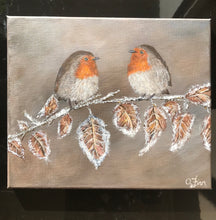 Load image into Gallery viewer, Robins on a Frosty Branch