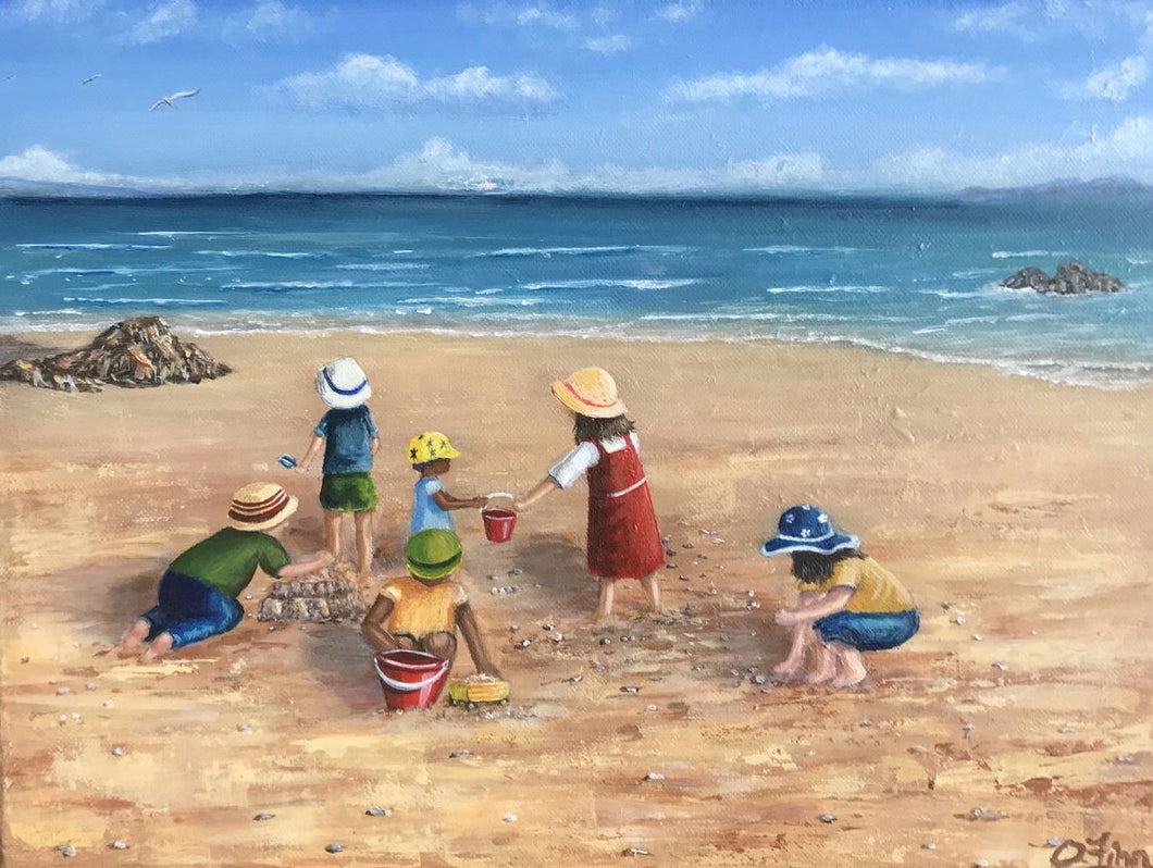 Children playing on the shore