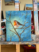 Load image into Gallery viewer, Robin with Blue Background